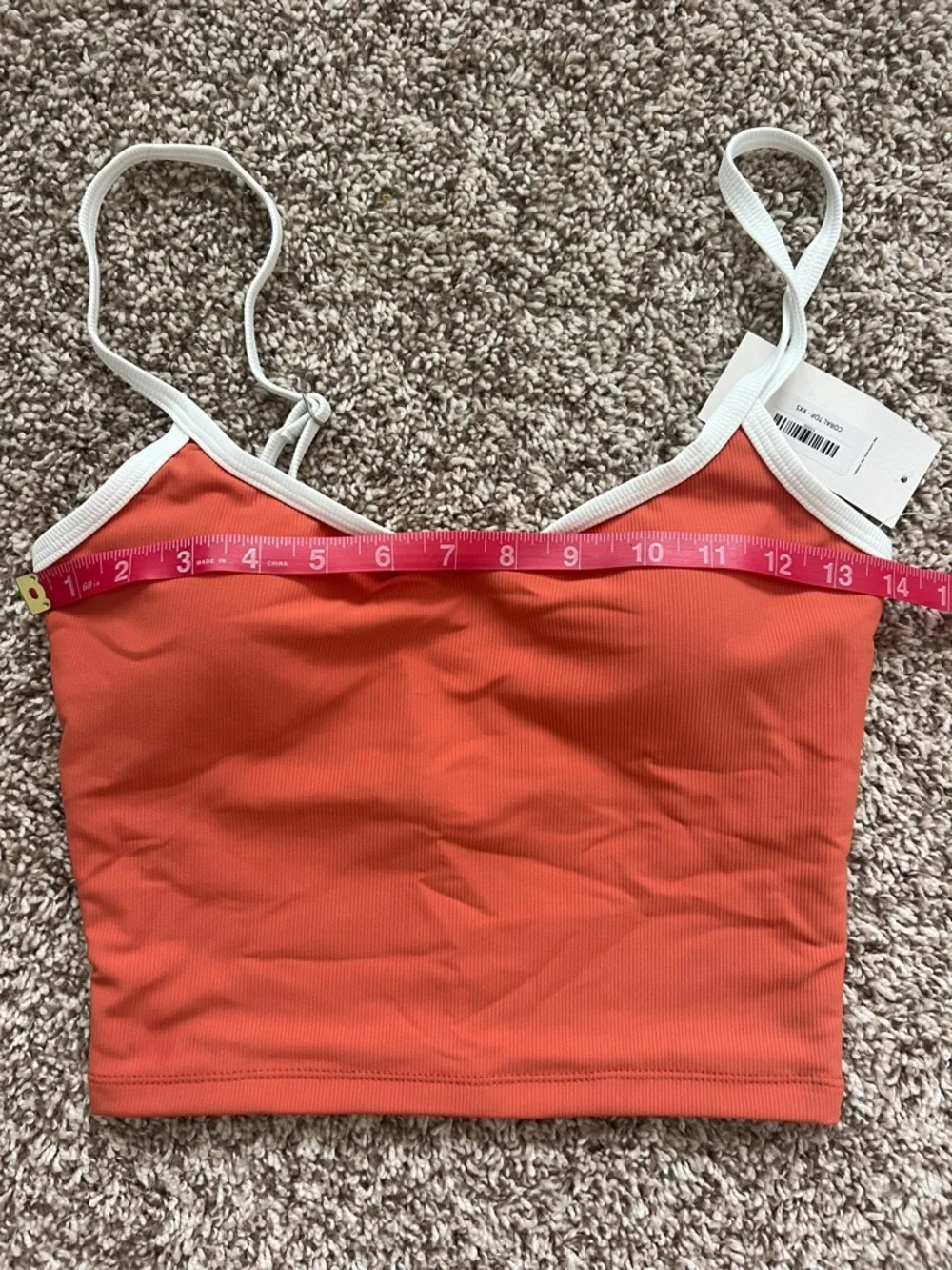 NWT! Geode Women’s Coral Swim Set with White Trim Super flattering! Sz XXSMALL - Picture 11 of 15